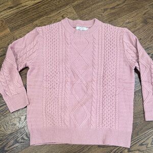 Anrabess Pink Cable Knit Sweater M-NWOT